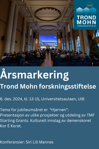 Plakat for årsmarkering, Trond Mohn forskningsstiftelse